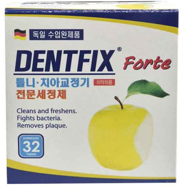 덴트픽스 틀니 치아교정기 전문세정제, 32개입, 1개