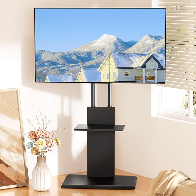 TV 스탠드 이동식 TV거치대 32-70인치 45KG VESA600*400mm 검은색 FS22-5, 1개