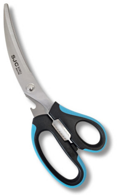 [SJC] 4색 고급 곡선 가위 양손 주방용 식가위 육류용 부엌 업소용 음식점 절살력 좋은 스텐가위 캠핑용