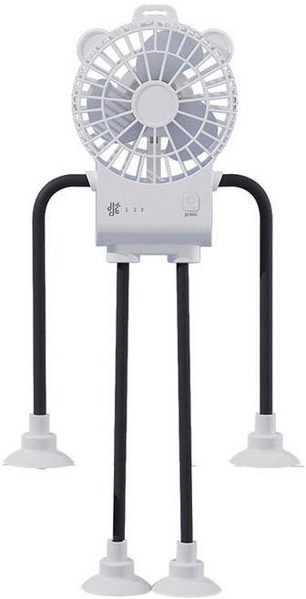吸盤八爪魚風扇USB充電夏季學生桌面靜音usb便捷式迷你風扇, 吸盤風扇/1500mAh/3檔, 白色