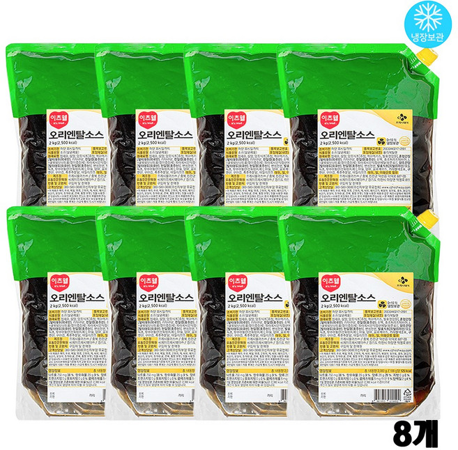 CJ 이츠웰 오리엔탈소스 2kg x 8개 / 냉장 오리엔탈드레싱 샐러드 한식 일식 씨푸드 소스, 1개, 16kg