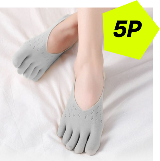 여성 여름 논슬립 페이크 삭스 5P