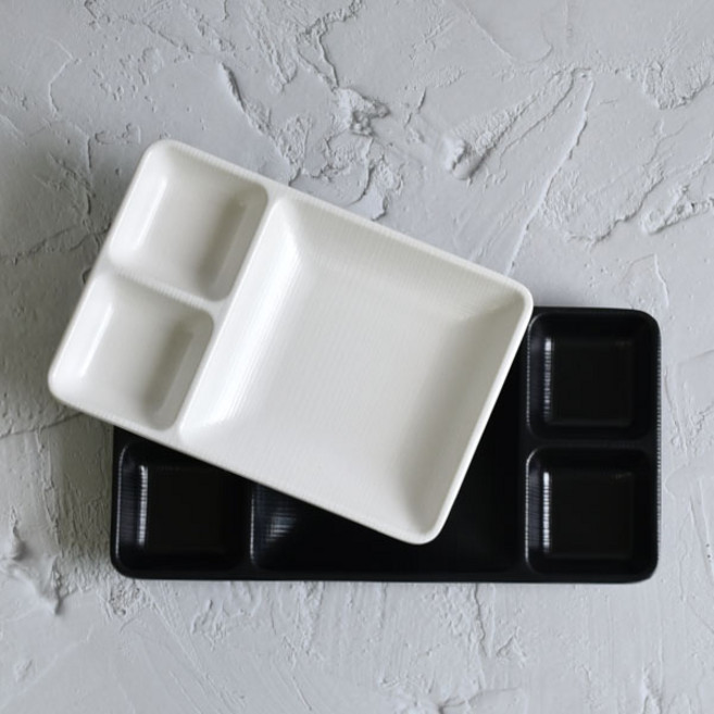 매트3칸5칸앞접시 소스용기 간장그릇 초장접시 멜라민식기 한정식 업소용 식당, 검정, 멜라민 매트3칸앞접시 G-05010, 1개