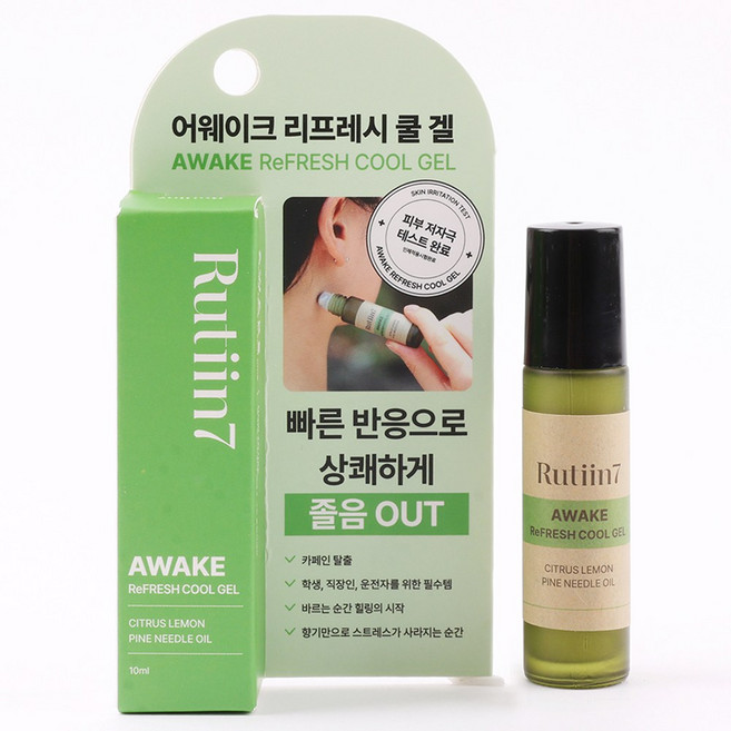 루틴7 어웨이크 리프레시 쿨겔 레몬 운전자 집중력 졸음방지 잠깸스틱, 1개, 10ml