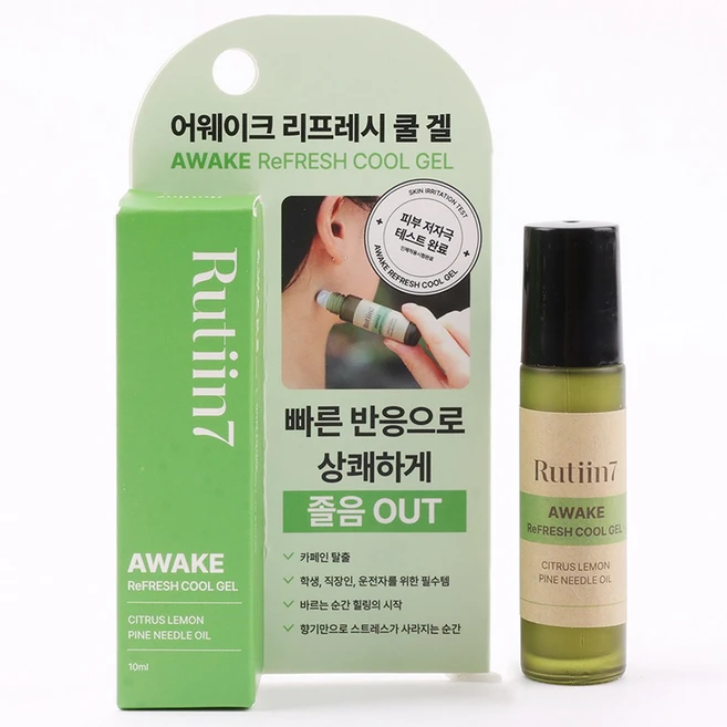 루틴7 어웨이크 리프레시 쿨겔 레몬 운전자 집중력 졸음방지 잠깸스틱, 1개, 10ml - 쿠팡