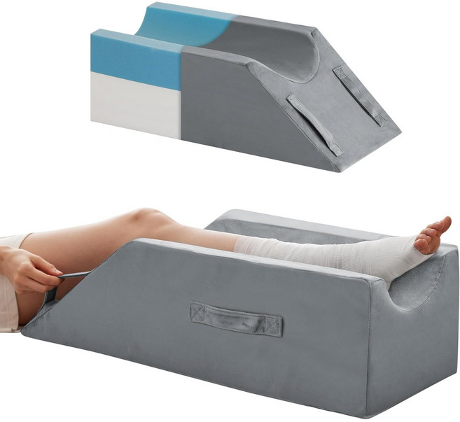 수술 후 조절 가능한 다리 리프트 베개 인체공학적 곡선 디자인 메모리 폼 다리 리프트 베개 무릎을 똑바로 유지 메모리 폼 다리 베개 혈액 순환을 촉진하고 부기를 완화, Gery