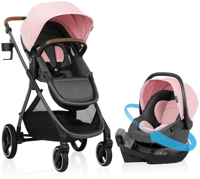 리볼브 180 라이트맥스 NXT 회전식 경량 프리미 및 카시트 3-30파운드(블랙 셰일)가 장착된 이븐플로, No Sensory Soothe