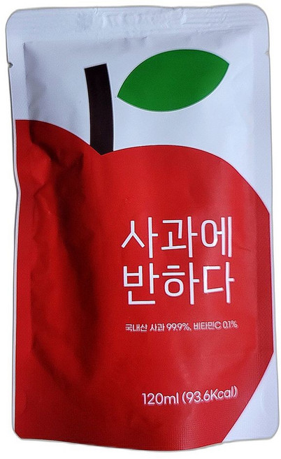 청송 명품사과즙 100% 착즙 자연 발효 사과의 진한 맛과 향을 담은 건강음료 120ml 50포 1개, 50개