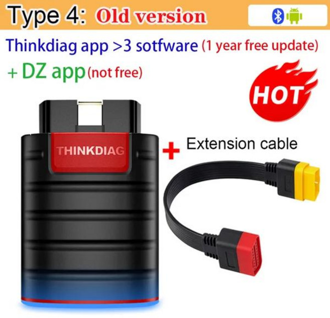 호환 THINKCAR Thinkdiag 핫 OBD2 스캐너 V1.23.004 구글 플레이 앱용 전체 시스템 자동차 도구 Ecu 코딩 1 년 업데이트 PK Elm, 1개