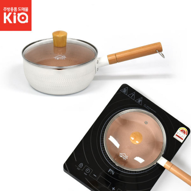 알미늄 해머톤 편수냄비 인덕션겸용 이유식 세라믹 코팅 한손냄비 홈즈, 홈즈함마톤편수냄비-18cm, 1개