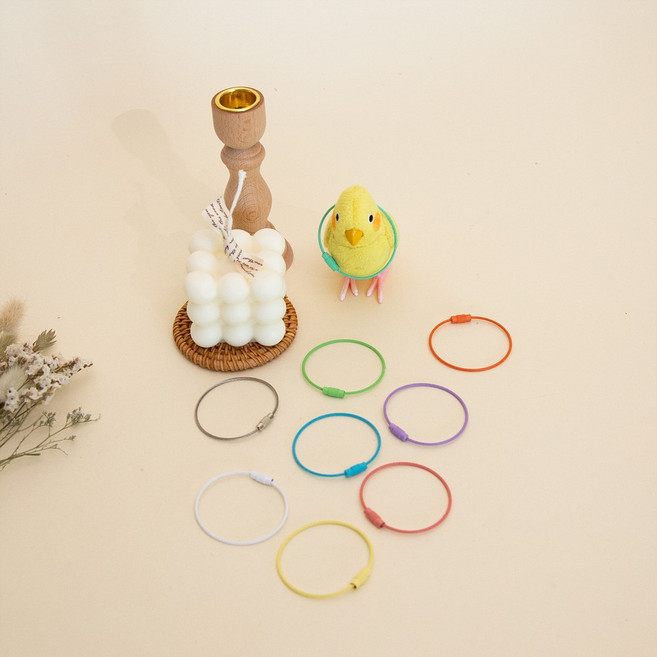 9색 와이어 고리 앵무새 셀프 장난감 새장 놀이터 DIY 고정 거치 용품, 1개, 퍼플