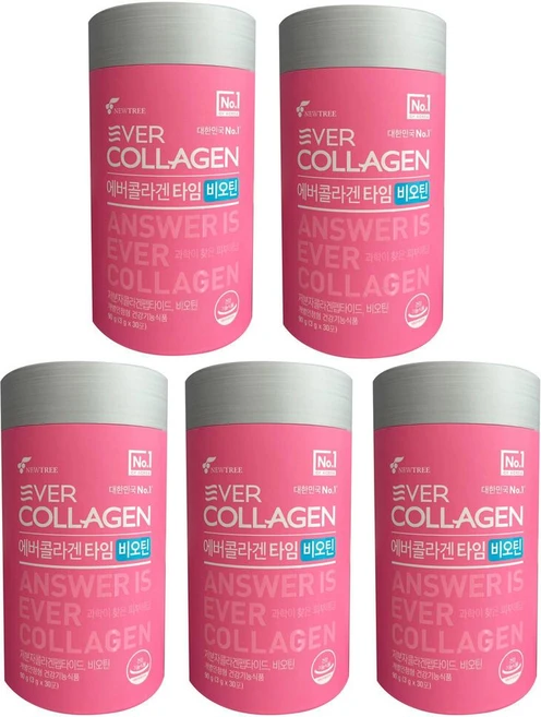 에버콜라겐 타임 비오틴, 90g, 5개 - 쿠팡