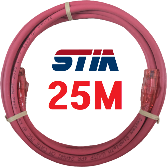 LS전선과 STIA와의 만남 CAT.6 UTP 수제작 1Gbps 다이렉트 랜케이블, 25m, 1개, 레드