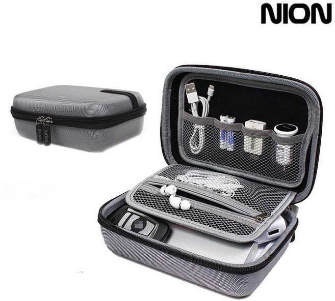 니온 디지털 멀티 파우치 M 블랙라벨 충격보호 여행용 다용도 멀티파우치, 그레이, 1개