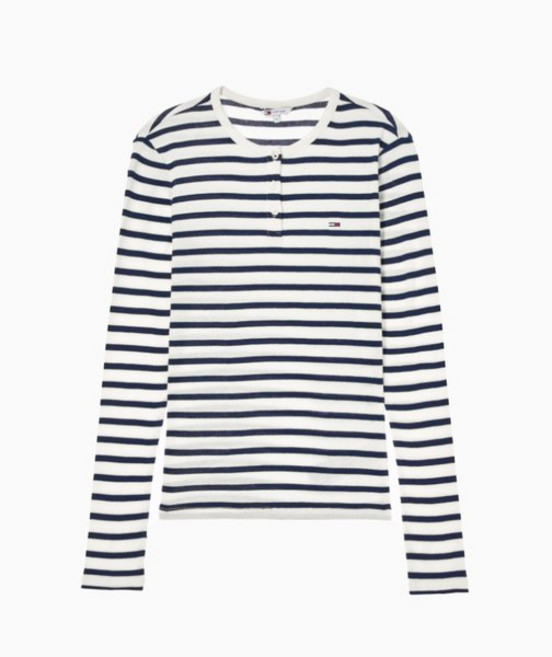 타미힐피거 타미진스 버튼 헨리넥 티셔츠 B1 T32G0TTO10TWT1 0A7 0EZ