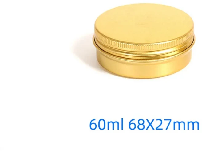 510 15 20 30 50 60g 빈 라운드 휴대용 알루미늄 상자 금속 주석 캔 DIY 크림 리필 형 실버 항아리 차 주전, 01 60ml, 02 10pcs, 1개