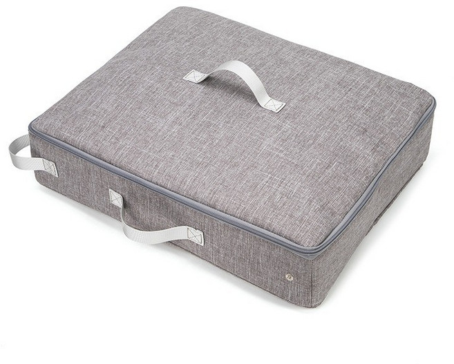 寵物貓砂盆 牛津布超大貓廁所 防水便攜 可摺疊 移動 帶蓋貓屎盆, 灰色,中號40*29*9, 1個