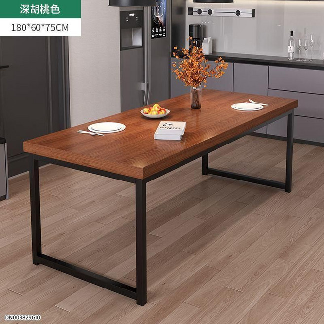 우드슬랩 원목 6인용 식탁세트 대형 2000사이즈(2), 두꺼운 조리대 다크 월넛 180 x 60 x 75