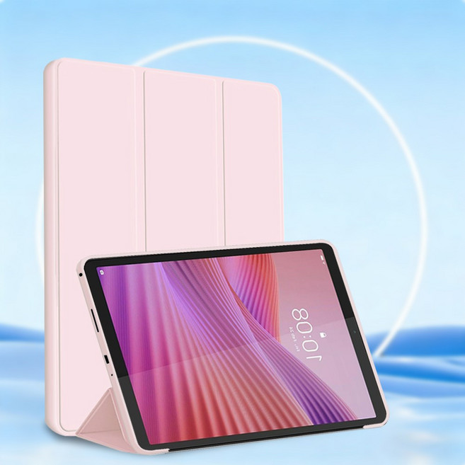 Slim For Lenovo Tab One / Tab K9 8.7" Tablet Case Tri-fold Stand Cover with TPU Back TB305FU TB305XU, Pink