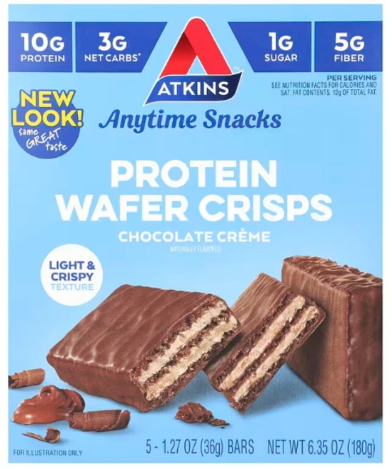 앳킨스 단백질 웨이퍼 크리스프 초콜릿 크림 1.27oz, 36g, 5개 - 쿠팡