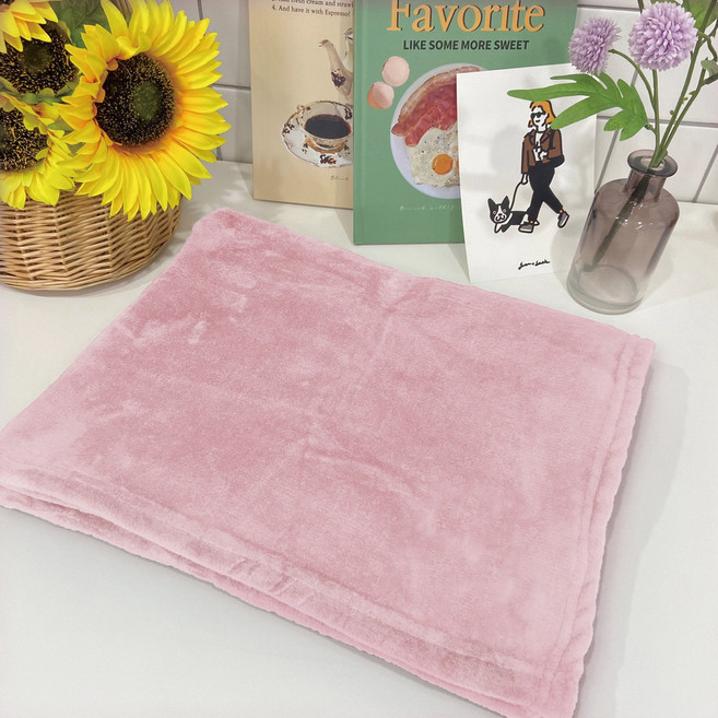 뽀송뽀송 고밀도 밍크 반려동물 극세사 더픔담요 5 Colors, 피치핑크, 1개