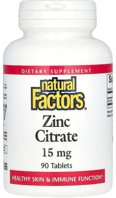 내추럴팩터스 징크 시트레이드 구연산 아연 15mg 90정, 1개 - 쿠팡