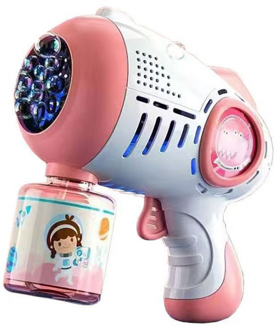 可愛造型 夢幻泡泡製造機, 太空恐龍電動泡泡槍-藍色, 1個