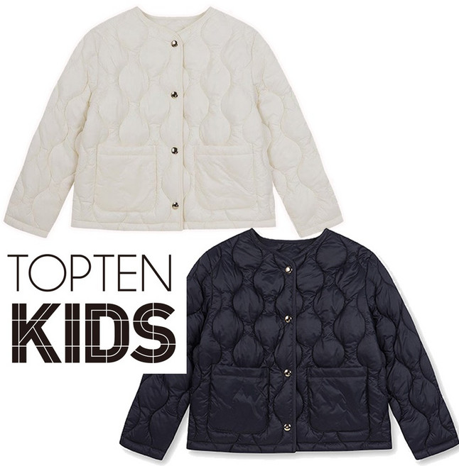 탑텐키즈 여아 간절기 경량 가볍고 세탁이 쉬워 손이 자주가는 간절기 데일리 패딩 점퍼