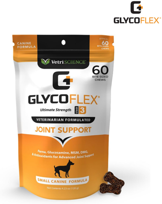 [Glycoflex] 글라이코 플렉스 강아지 관절 영양제 노령견 슬개골 애견 관절 영양제 60츄 Glycoflex Joint Support Supplement, 1개