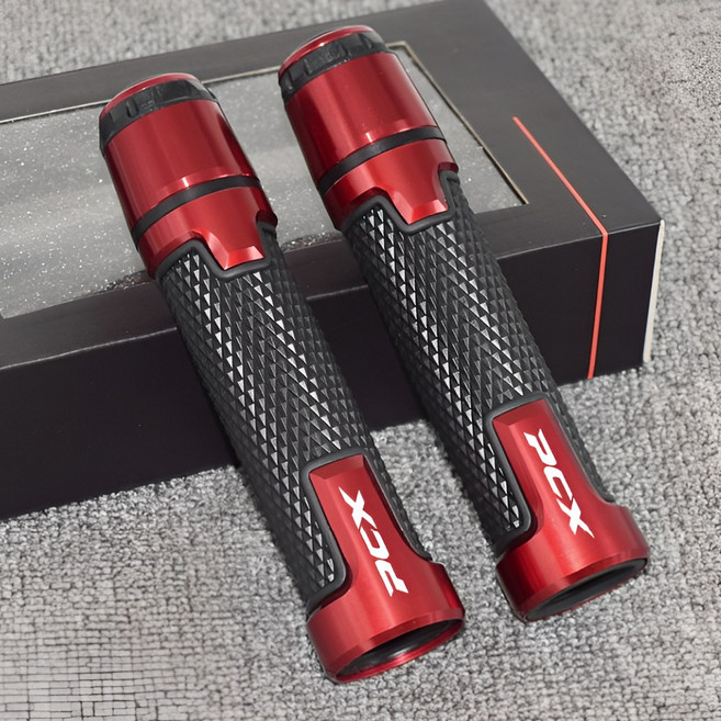 프로라이더스 18-24년 PCX 오토바이 핸들그립 일체형 핸들발란스 튜닝그립, 레드, 1세트, 레드