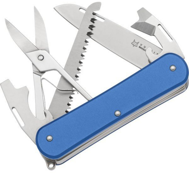 폭스 나이프스 벌피스 FX-VP130-SF5 슬립조인트 EDC 포켓 나이프 5-in-1 멀티툴 - 2.17인치 블레이드 해머쏘 병따개 깡통따개 가위 일자 드라이버 일상용 스카이, Sky Blue, 1개
