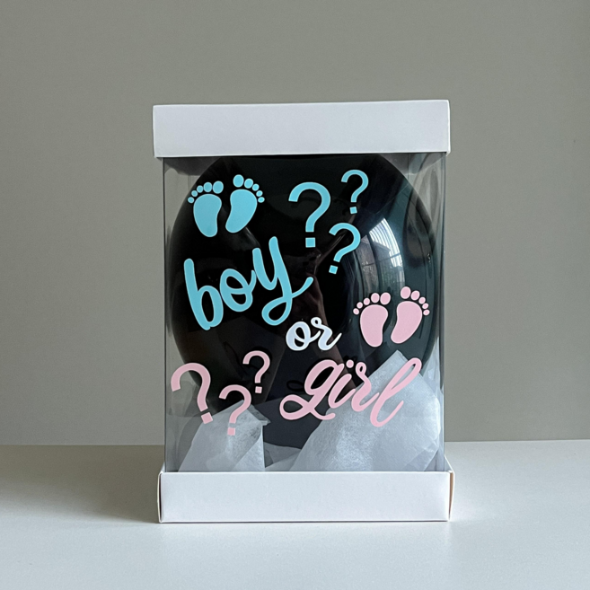 [젠더리빌 풍선] 서울 젠더리빌 미니 DIY 셀프 성별공개 이벤트 박스, 1개, 블랙