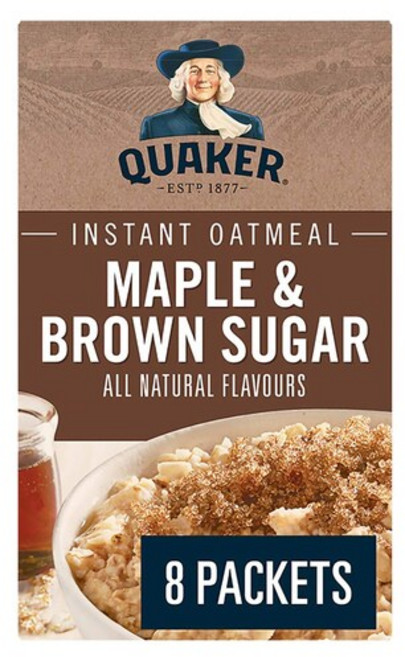 Quaker 퀘이커 인스턴트 오트밀 메이플 브라운 슈가 43g x 8팩 귀리 시리얼 Oatmeal