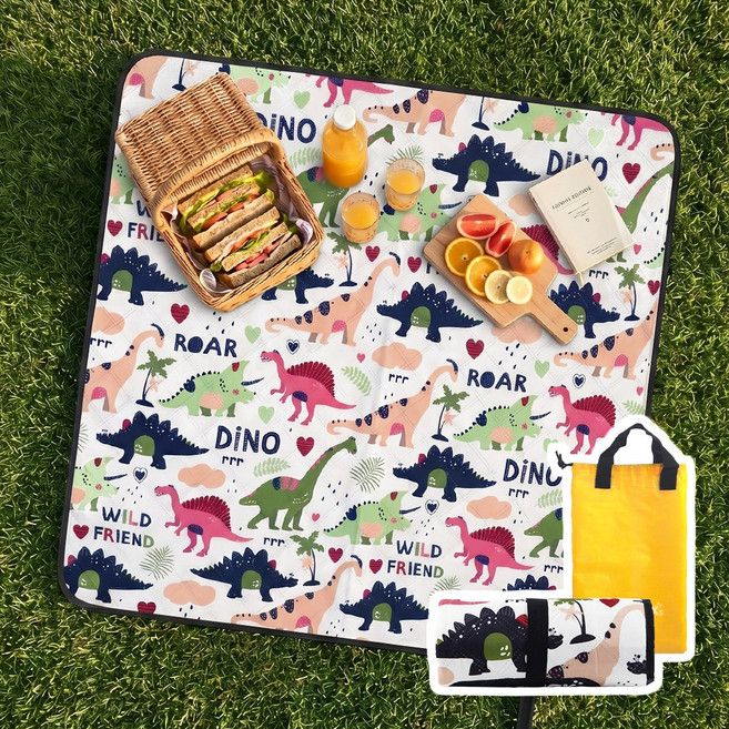 마마픽스 휴대용 1인용 미니 피크닉 돗자리 매트, 돗자리100x100cm_다이노