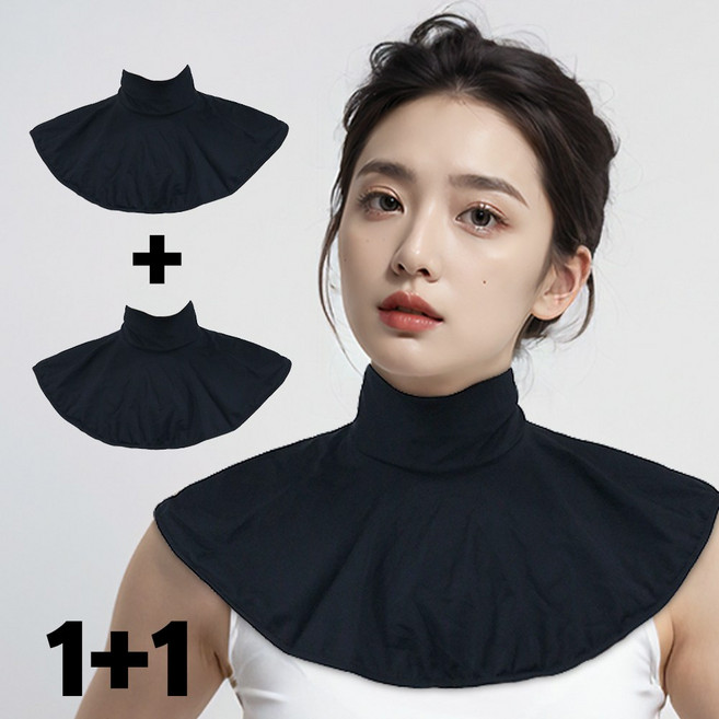 피너클럭스 1+1 골프 쿨 목토시 여름 자외선차단 스포츠 목폴라 쿨 넥워머 멀티스카프, 블랙+블랙, 2개