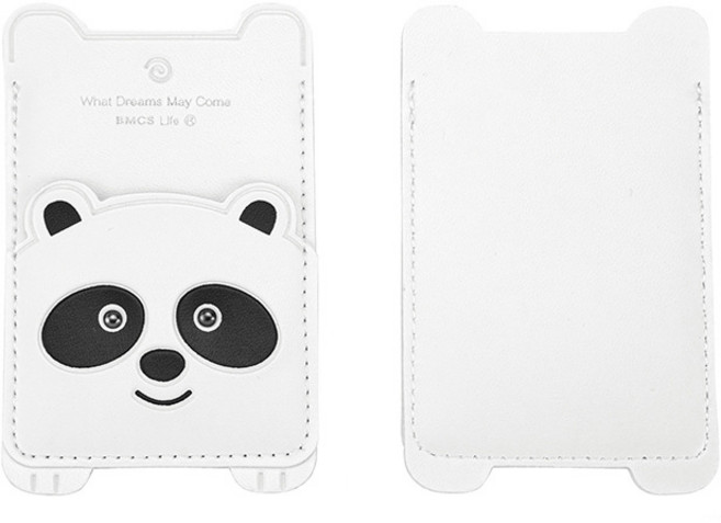 BMCS 정품 애니멀 부착형 핸드폰 카드 포켓 지갑 홀더, 판다, 1개