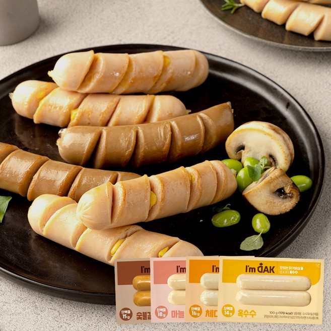 아임닭 맛있는 닭가슴살 소시지 4종 혼합 6/12/24/40팩, 12팩, 100g