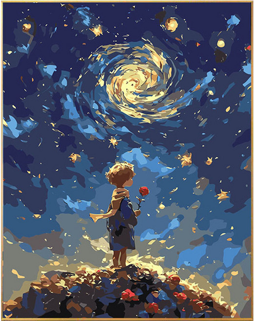 코지하루 DIY 명화그리기 유화 그림 그리기 아크릴화, 어린왕자B 30x40 (B763), 1개