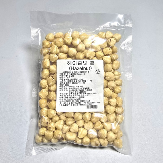 통헤이즐넛 견과류 헤즐넛 홀 헤이즐너트 커넬 200g 소포장, 1개