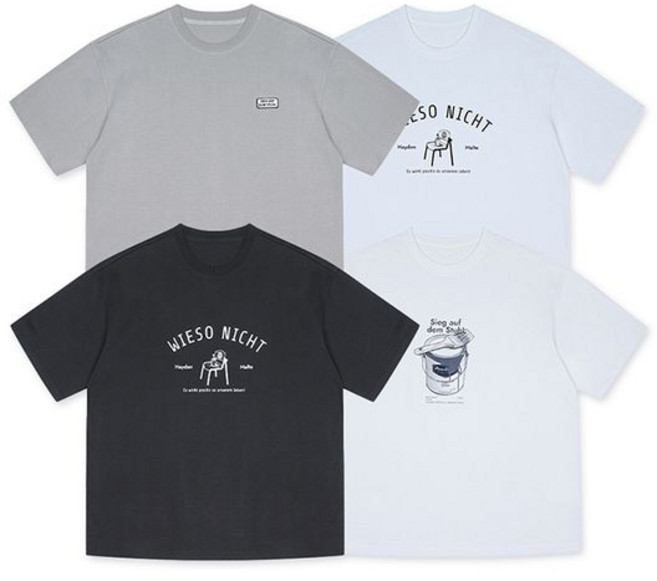 지이크 면 오버핏 라운드 반팔 티셔츠 균일 11종