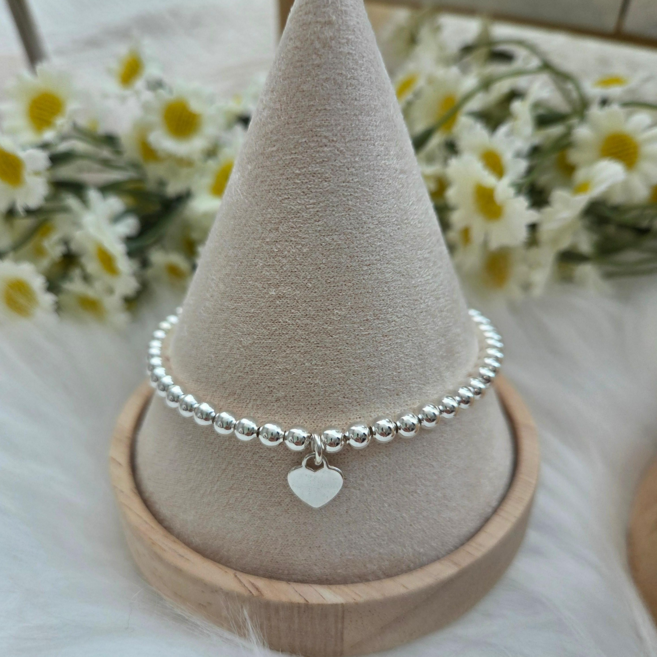 [실버925] 하트 순은 4mm 볼 팔찌 알러지없는 국산 핸드메이드 팔찌