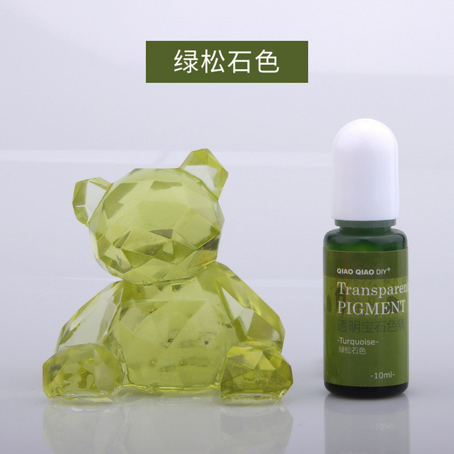 QIAO QIAO DIY 透明寶石色精 滴膠UV膠專用色漿, 1個, 松石綠