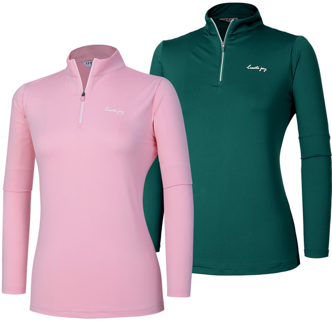 [이지바이] (1+1) 여성 스판 긴팔 집업 티셔츠_등산복 에어리조이