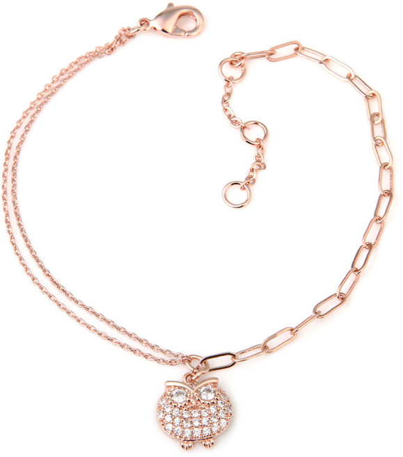 라울스톤 여성용 14Kgp부엉이 체인 팔찌 JR169