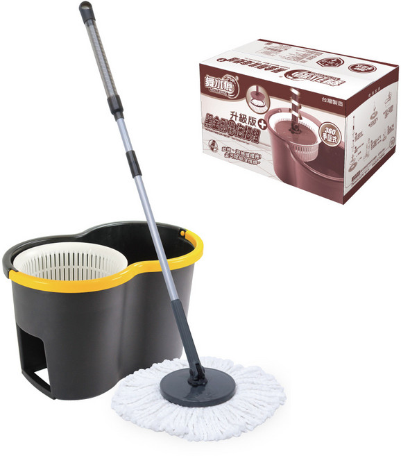 舞水痕黑金剛旋轉拖把組-手壓式 台灣製 可超取, 1個