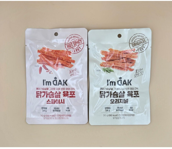 아임닭 닭가슴살 스파이시 오리지널 육포 2종 세트, 1세트, 300g