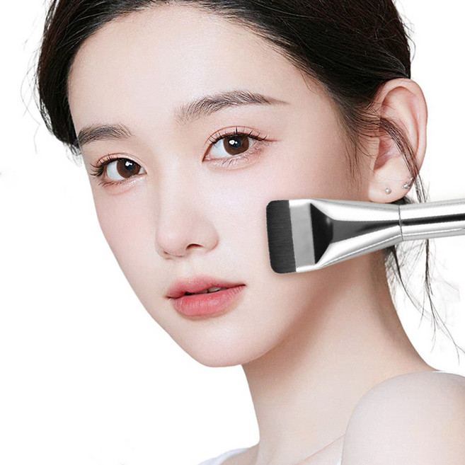 깔끔하게 잘 발리는 메이크업 파운데이션 브러쉬, 2개, 실버