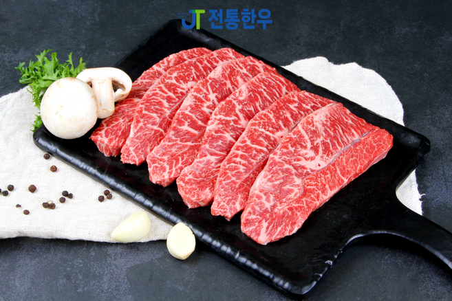 부채살(낙엽살)( 1++등급 1+등급) 영주전통한우 고소하고 진한 육즙을 가지고 있는 부채살 500g 구이용 스테이크 캠핑용 영주한우, 1개