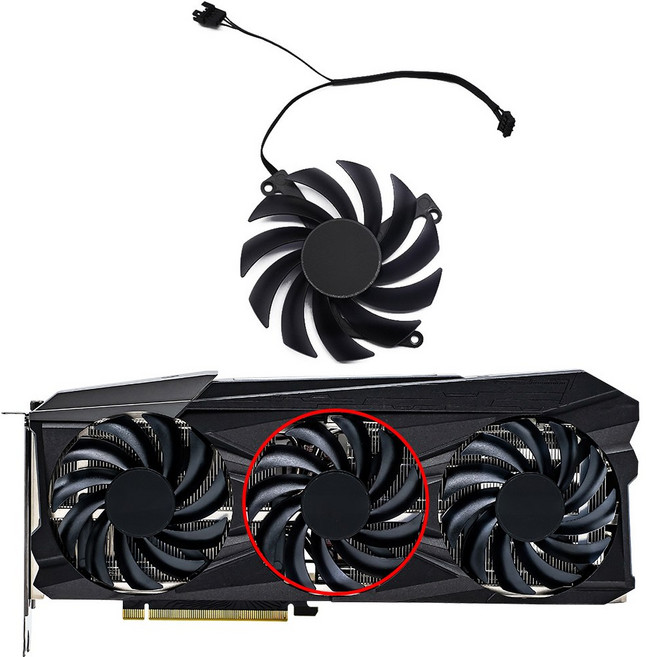 INNO3D RTX 3080ti 3090 24GB 게임용 X3 그래픽 카드 냉각 팬용 CF 12915S 85mm RTX3080Ti RTX3090, B-Fan