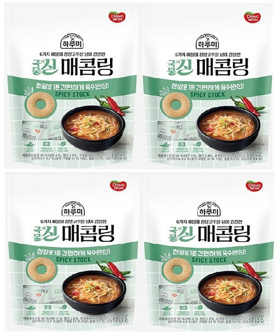 동원 하루미 국물의신 매콤링, 4개, 80g